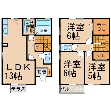 リビングタウン小牧原 A・B・C棟の物件間取画像